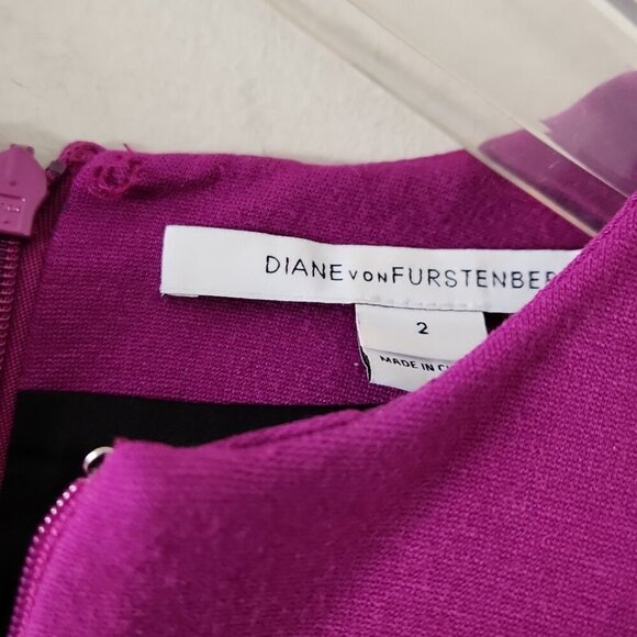 DIANE VON FURSTENBERG | Agatha Knit Dress Purple Sz 2 - Picture 4 of 9